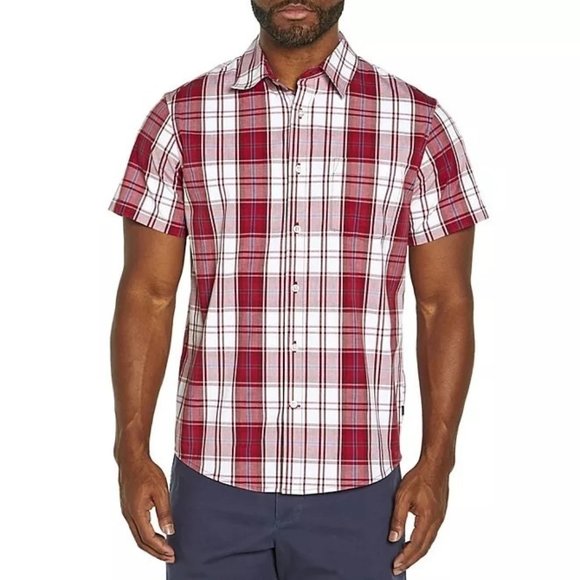 GAP Other - Gap Men's Shirt S Short Sleeve Button Front Poplin Shirt Red Plaid S